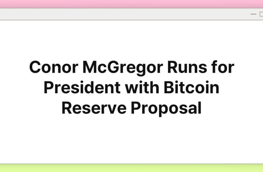 Conor McGregor Runs for President with Bitcoin Reserve Proposal 3
