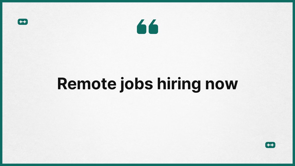 Remote jobs hiring now 1