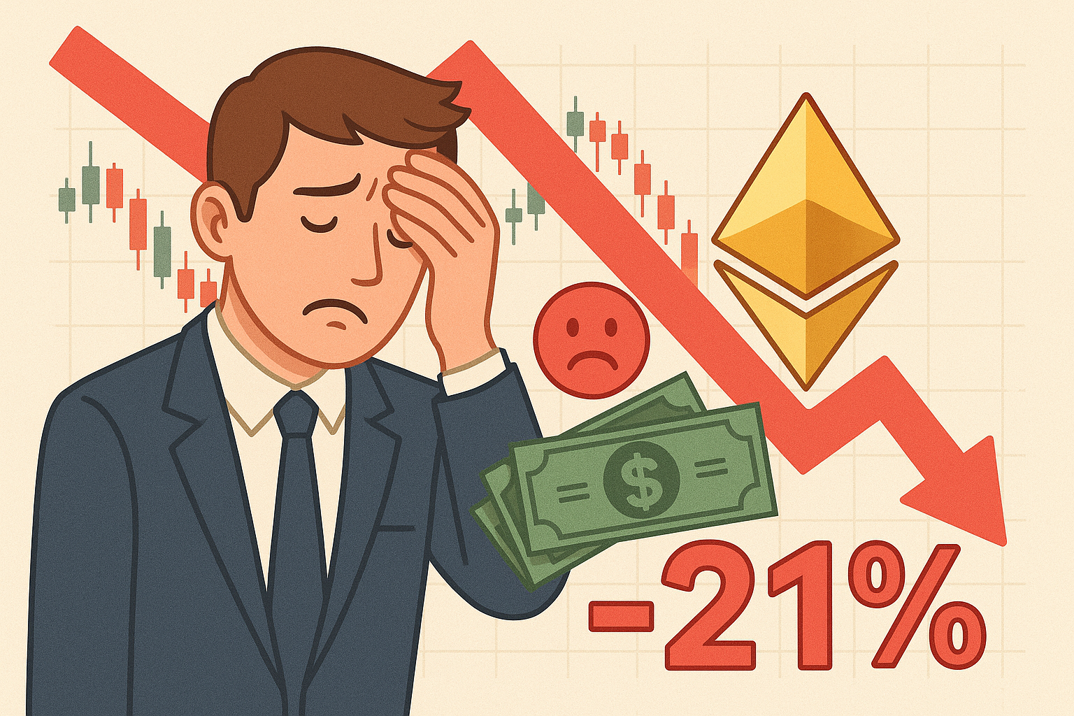 대부분 이더리움 ETF 투자자, 약 21% 손실 기록 1
