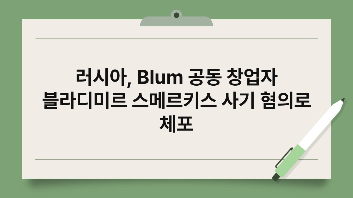 러시아, Blum 공동 창업자 블라디미르 스메르키스 사기 혐의로 체포 1