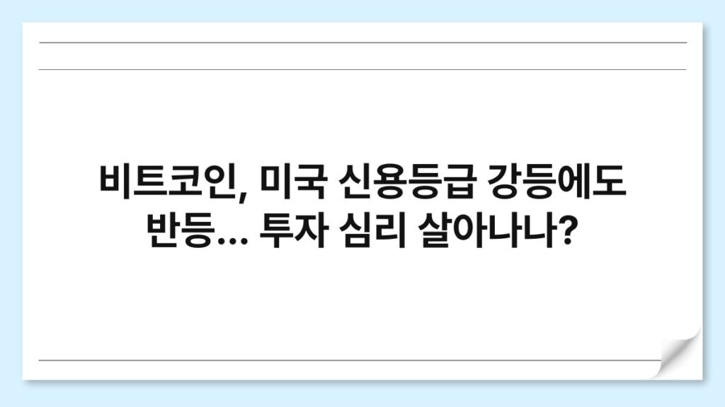 비트코인, 미국 신용등급 강등에도 반등 3