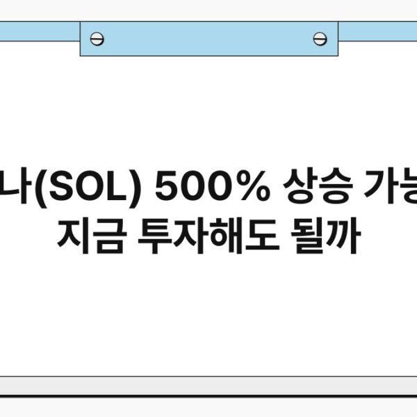 솔라나(SOL) 500% 상승 가능성? 지금 투자해도 될까