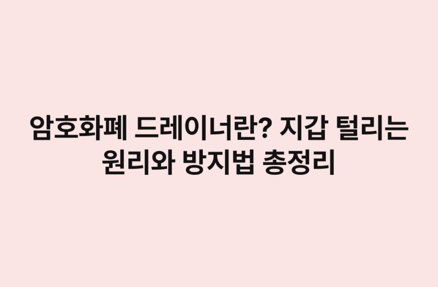 암호화폐 드레이너란? 지갑 털리는 원리와 방지법 총정리 6